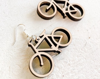 Lasercut Earrings Bicycle SVG, Wood Earring SVG