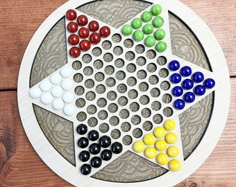 Chinese Checkers Board Game, Games for Kids, SVG Files, Layered SVG, Game Pieces Laser Cut Files