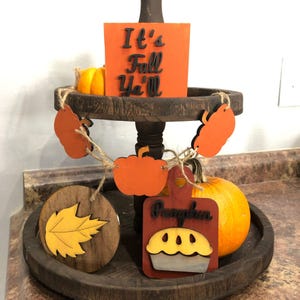 It&#39;s Fall Ya&#39;ll Fall SVG Designs, Tiered Tray Decor Custom Wood Signs