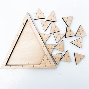 Triangle Puzzles for Adults SVG, Wooden Brain Teaser Desk Toys laser file, Mind Puzzle image 3