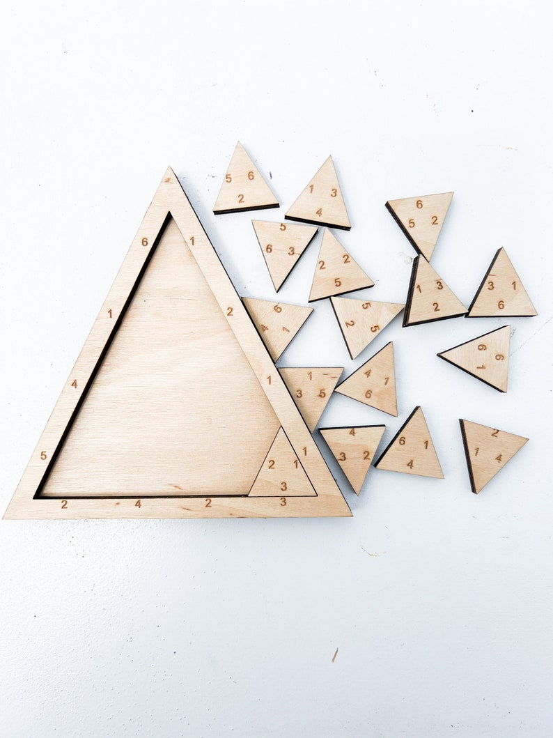 Triangle Puzzles for Adults SVG, Wooden Brain Teaser Desk Toys laser file, Mind Puzzle image 3