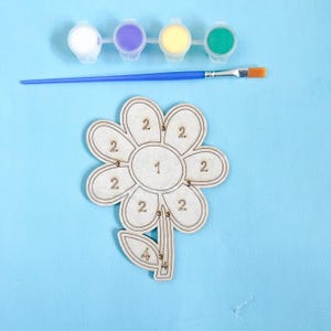 SVG Blumen Malen nach Zahlen Kit, Kids Paint Kit Laser Cut Dateien, Lightburn und Glowforge Dateien
