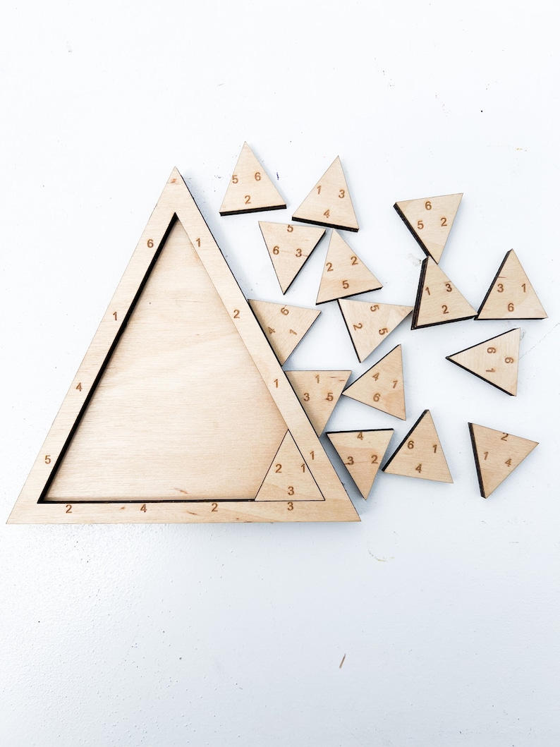 Triangle Puzzles for Adults SVG, Wooden Brain Teaser Desk Toys laser file, Mind Puzzle image 8