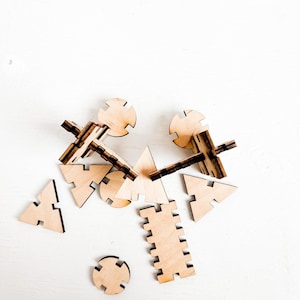 Verknüpfen Reise Spielzeug 3D Holz Puzzle Kinder Spielzeug SVG Glowforge-Dateien Laser-Schnitt-Datei