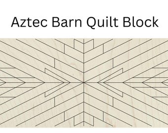 Aztec Quilt Block SVG Mosaic Sign Laser Cut Plans, Barn Quilt Stencil Laser Cutter Files