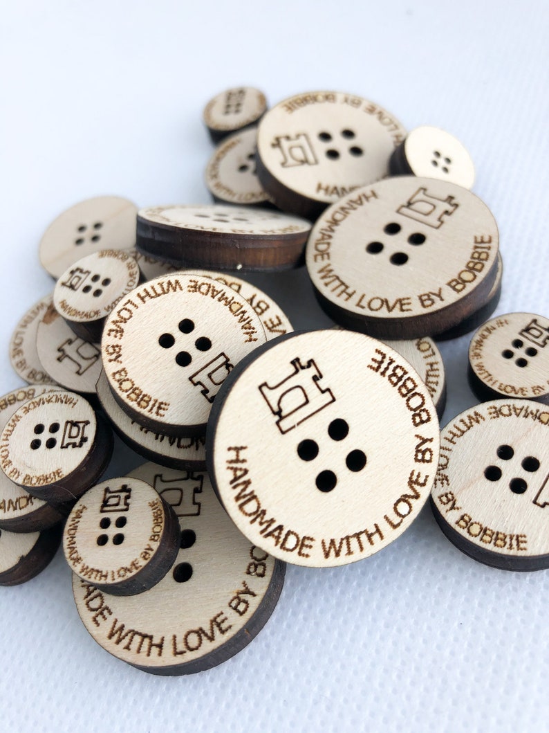 Wooden Buttons SVG, Handmade with Love Laser Cut Files, Knitting Button SVG image 3