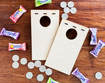 Mini Cornhole Game Board and Rules SVG, Quarter Toss Laser Cut Game Board for Drinking Games and Kid Games