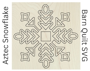 Aztec Snowflake Quilt Barn Stars SVG, Laser Cut File Digital Download