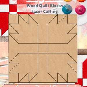Fall Leaves SVG Barn Quilt Block Laser Cut Files, Barn Quilts Laser Cut Templates Digital Download, Wood Wall Art Pattern