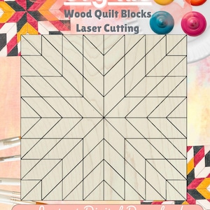 Large Star Barn Quilt SVG Cut File, Large Milky Way Star Classic Farmhouse Patchwork