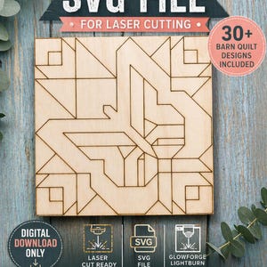 Butterfly Quilt Block SVG | Glowforge Lightburn Laser Cut File | Geometric Quilt Do It Yourself Porch Sign Front Door Hanger