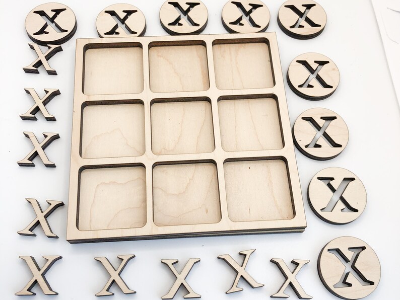Tic Tac Toe SVG Board Game SVG Laser Cut Files Digital - Etsy