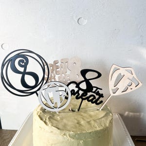 Baptism Cake Topper SVG, LDS Eight Is Great and CTR Laser Cut Files for Boys or Girls, Party Decorations and Gift Tags