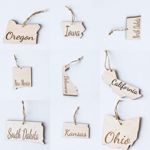 All 50 United States Ornaments Christmas SVG, State Pride Travel Gift Laser Cut Designs Digital Download