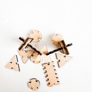 Quebra-cabeça 3D de madeira para brinquedos de viagem, brinquedo infantil, arquivo SVG para corte a laser Glowforge.