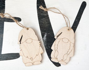 File di taglio laser per ornamenti natalizi con gnomi, file SVG per Lightburn e Glowforge, download digitale
