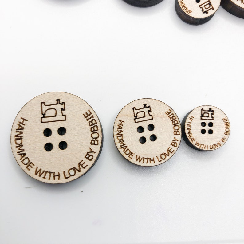 Wooden Buttons SVG, Handmade with Love Laser Cut Files, Knitting Button SVG image 8
