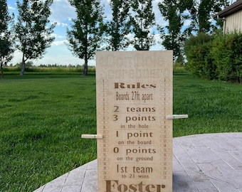 Personalized Cornhole Score Board and Rules SVG, Laser Cut Game Board for Lawn Games and Yard Games
