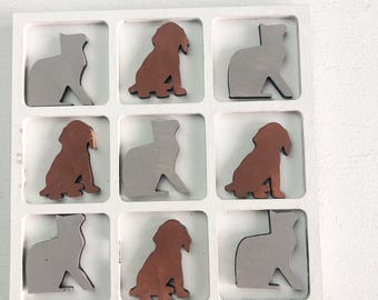 Tic Tac Toe SVG Games for Kids Laser Cut Files, Dog SVG Glowforge Files, Game Laser Cut Designs for Children