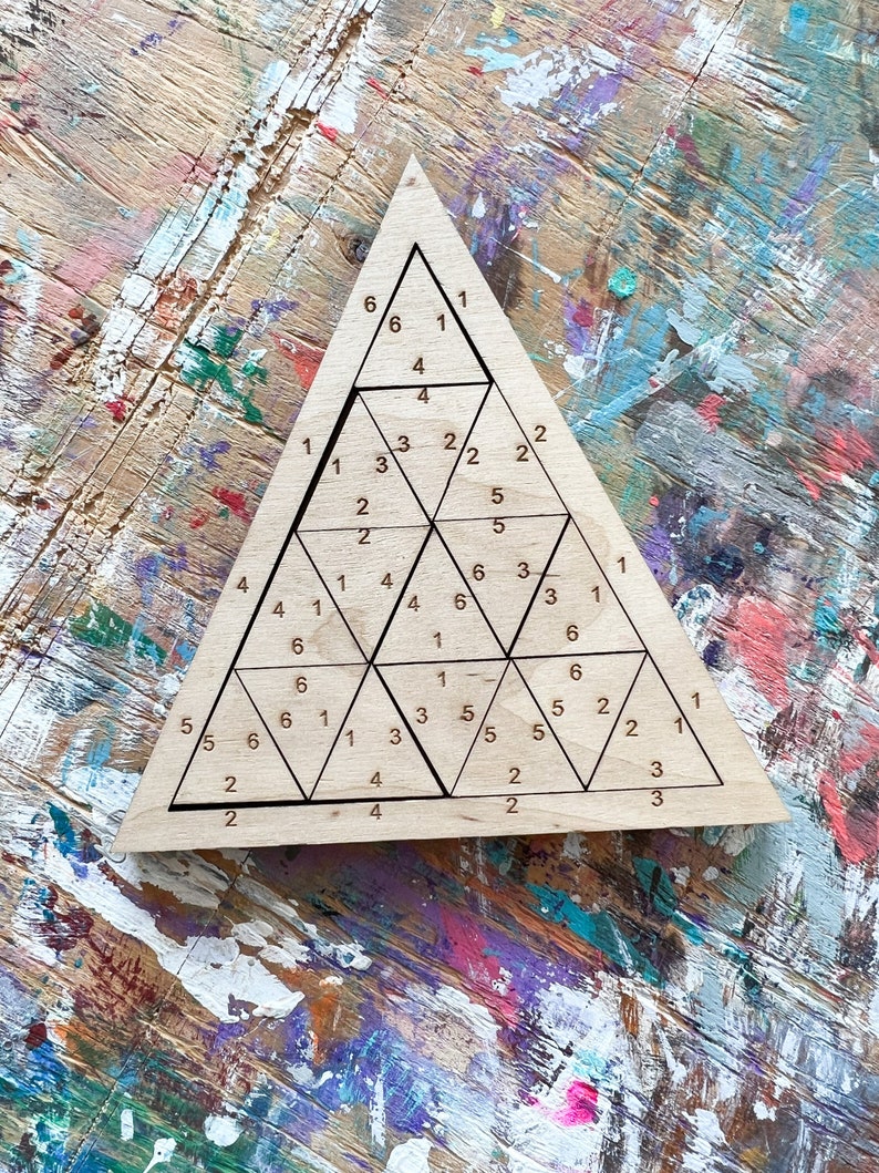 Triangle Puzzles for Adults SVG, Wooden Brain Teaser Desk Toys laser file, Mind Puzzle image 1