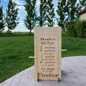 Personalized Cornhole Score Board and Rules SVG, Laser Cut Game Board for Lawn Games and Yard Games