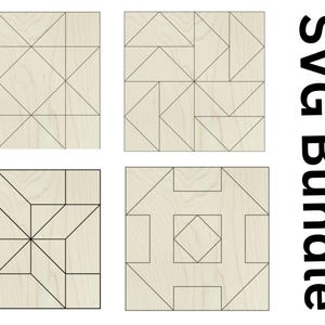 4er Set Dreieck Scheune Quilt SVG Cut File Bundle, klassisches Bauernhaus Patchwork, fliegende Geese, Freundschaft Quilt, holländisches Quadrat