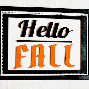 Hello Fall SVG | Fall Sign Laser Cut File | Glowforge & xTool Compatible | Autumn Door Hanger | DIY Thanksgiving Decor | Digital Download