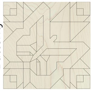 バタフライバーンキルトSVGカットファイル、ファームハウスパッチワーク木製キルトブロックデジタルダウンロードレーザーカットファイル