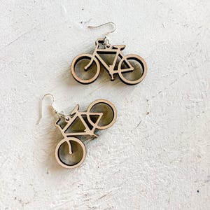 Lasercut Earrings Bicycle SVG, Wood Earring SVG
