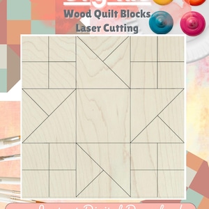 Double Friendship Barn Quilt Block SVG | Rustic Star Craft Do It Yourself Sewing Room Decor | Laser Cut Files Glowforge, Inkscape, Lightburn