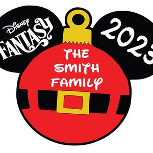 Custom Christmas Ornament Cruise Magnet, personalized door magnet, door sign for disney cruise