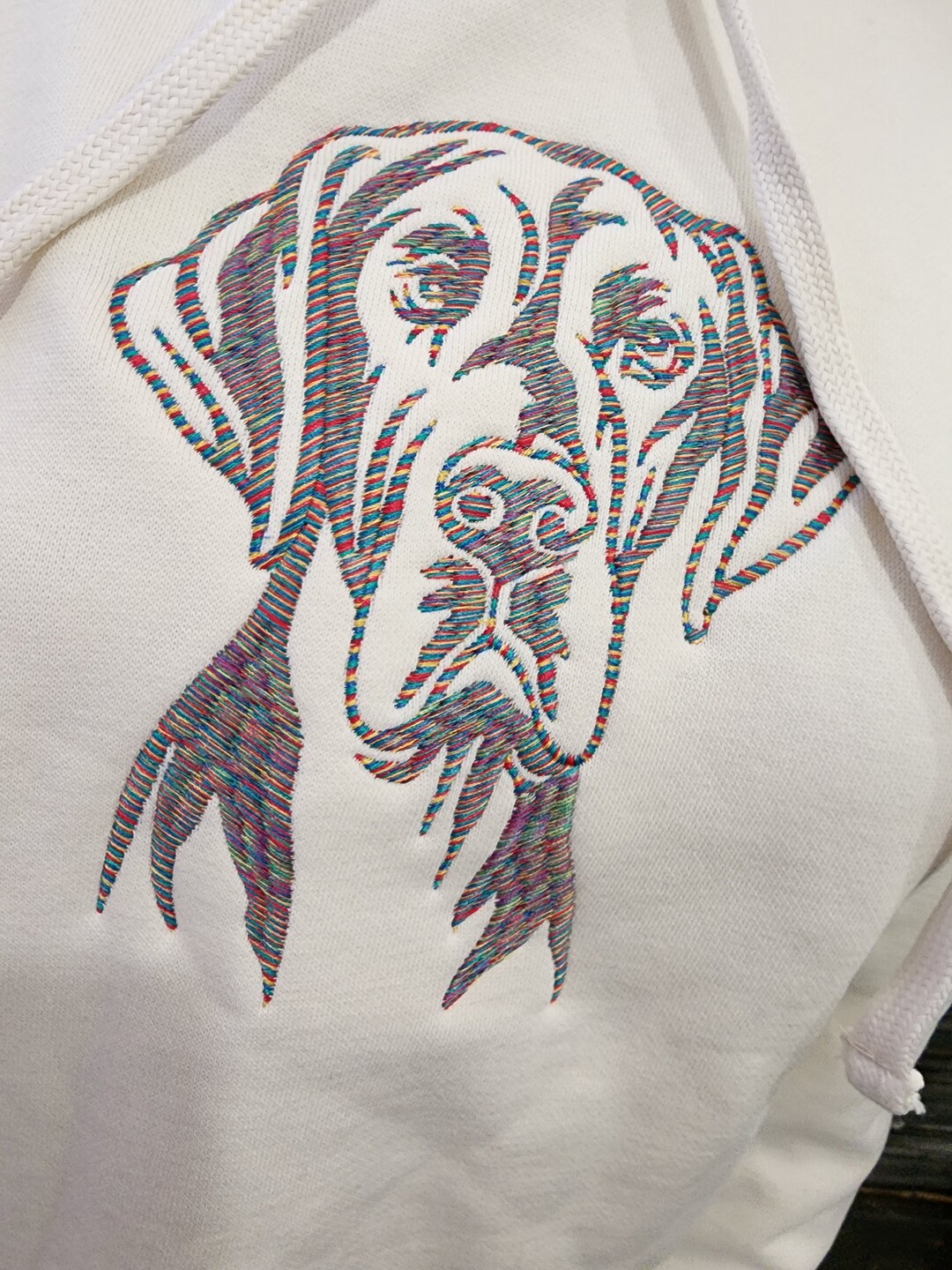 Great Dane Face Embroidered Fleece Hoodie, Sweater, Pet, Family, Dog