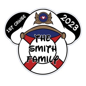 Custom Captain Hat Cruise Magnet, personalized door magnet, door sign for disney cruise