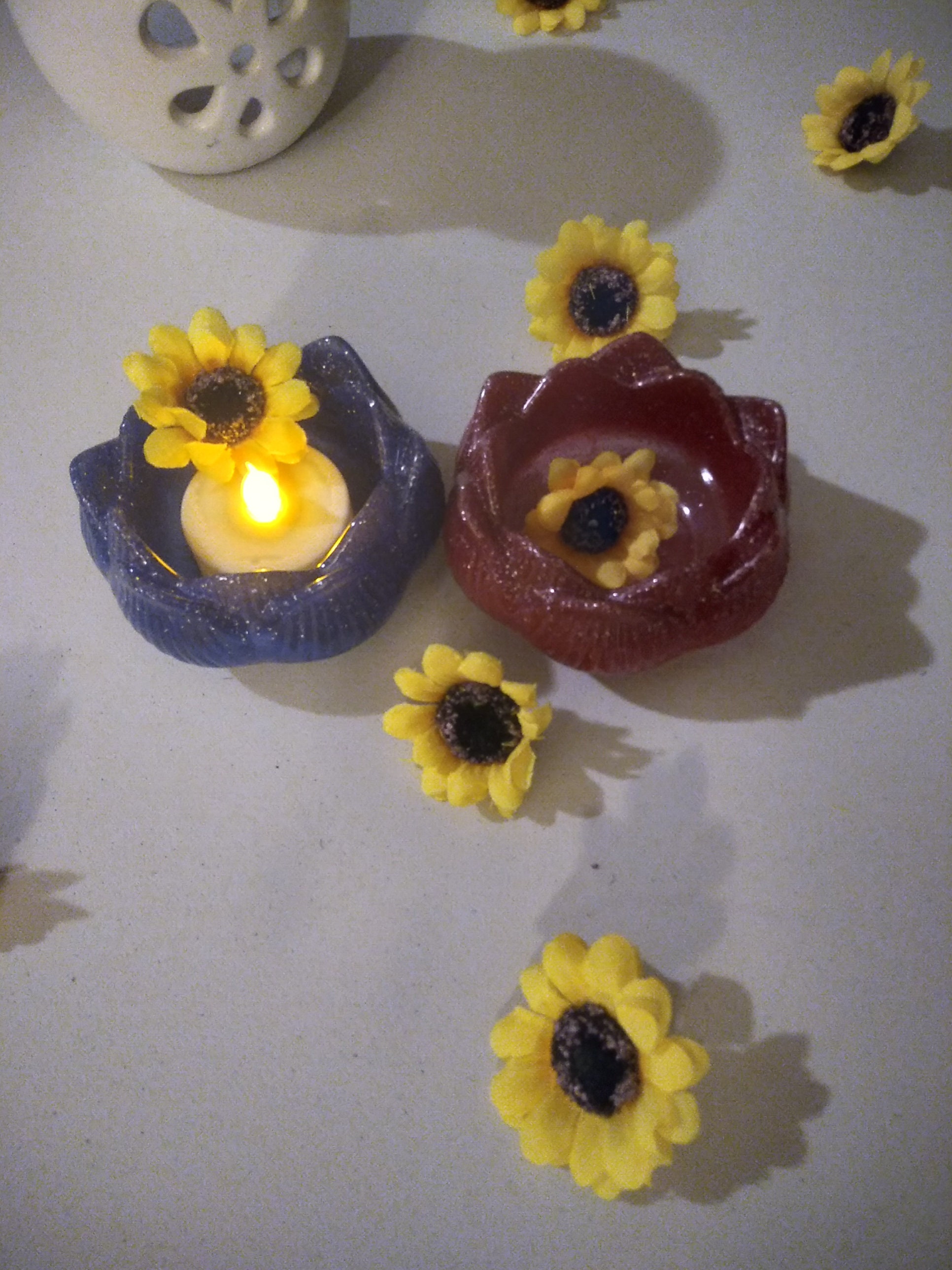 Flower Tea Light Holder Pair Etsy UK