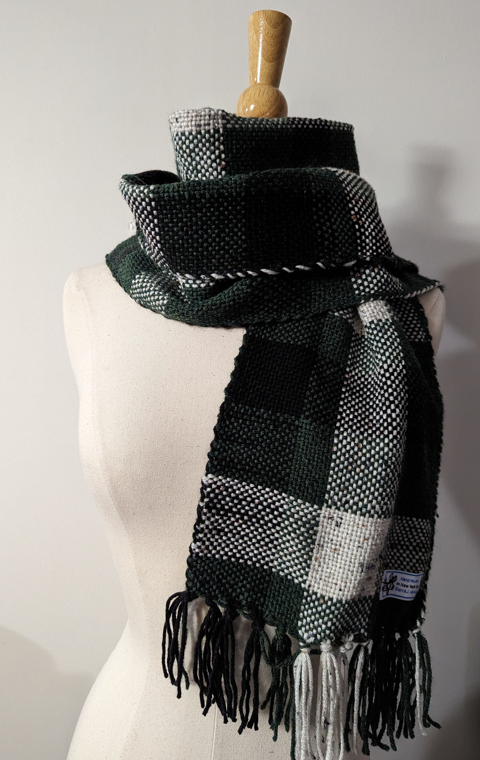 Green & Beige Checkered Scarf main image 1