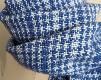 blue houndstooth plaid scarf