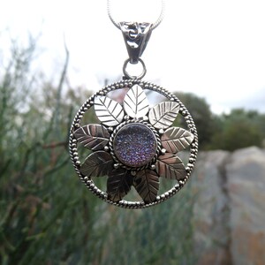 Titanium druzy pendant, druzy necklace for women, titanium pendant, druzy crystal, druze, crystal pendant, gemstone jewellery, druzy jewelry