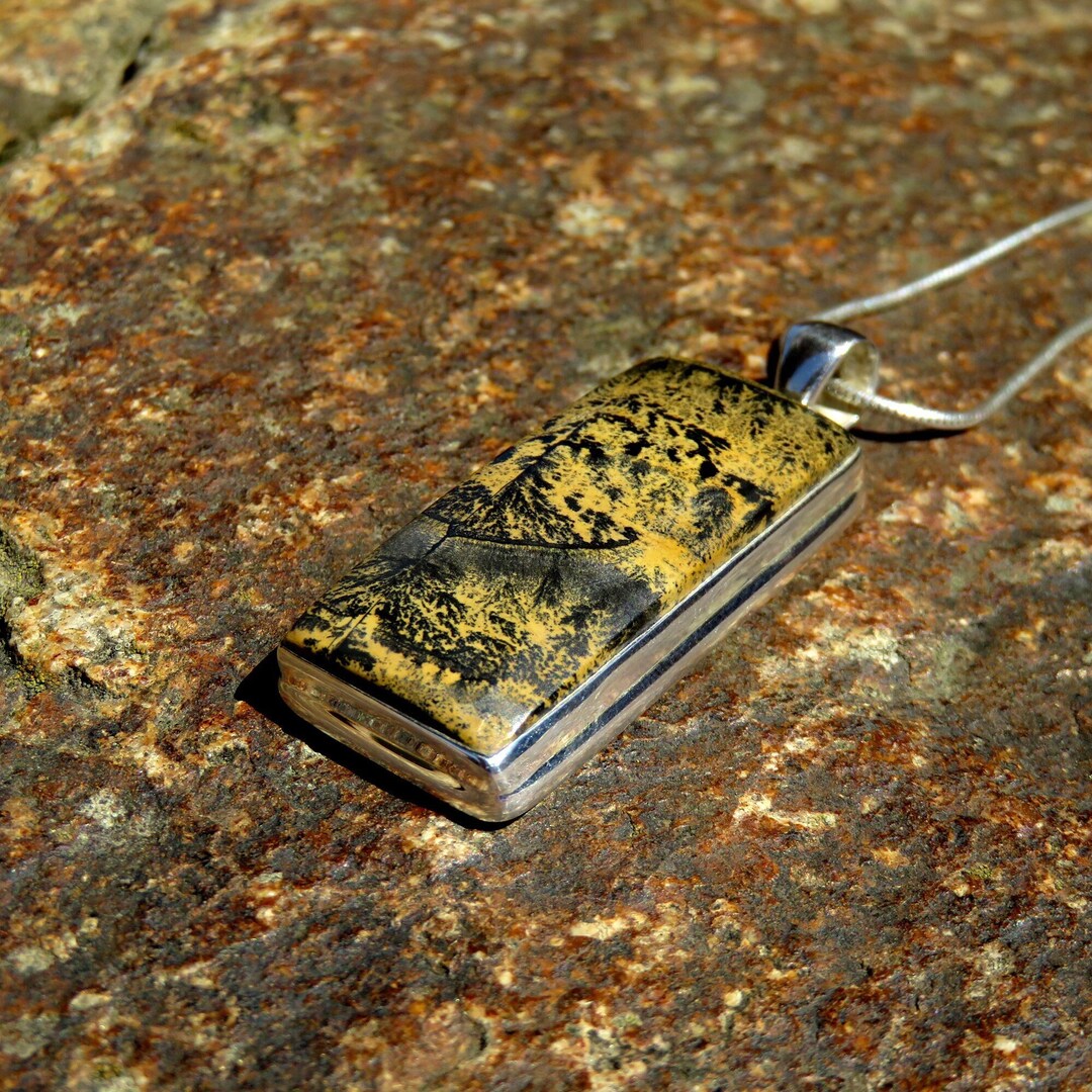 Sagebrush Jasper Pendant, Sterling Silver Jewellery, Paintbrush Jasper