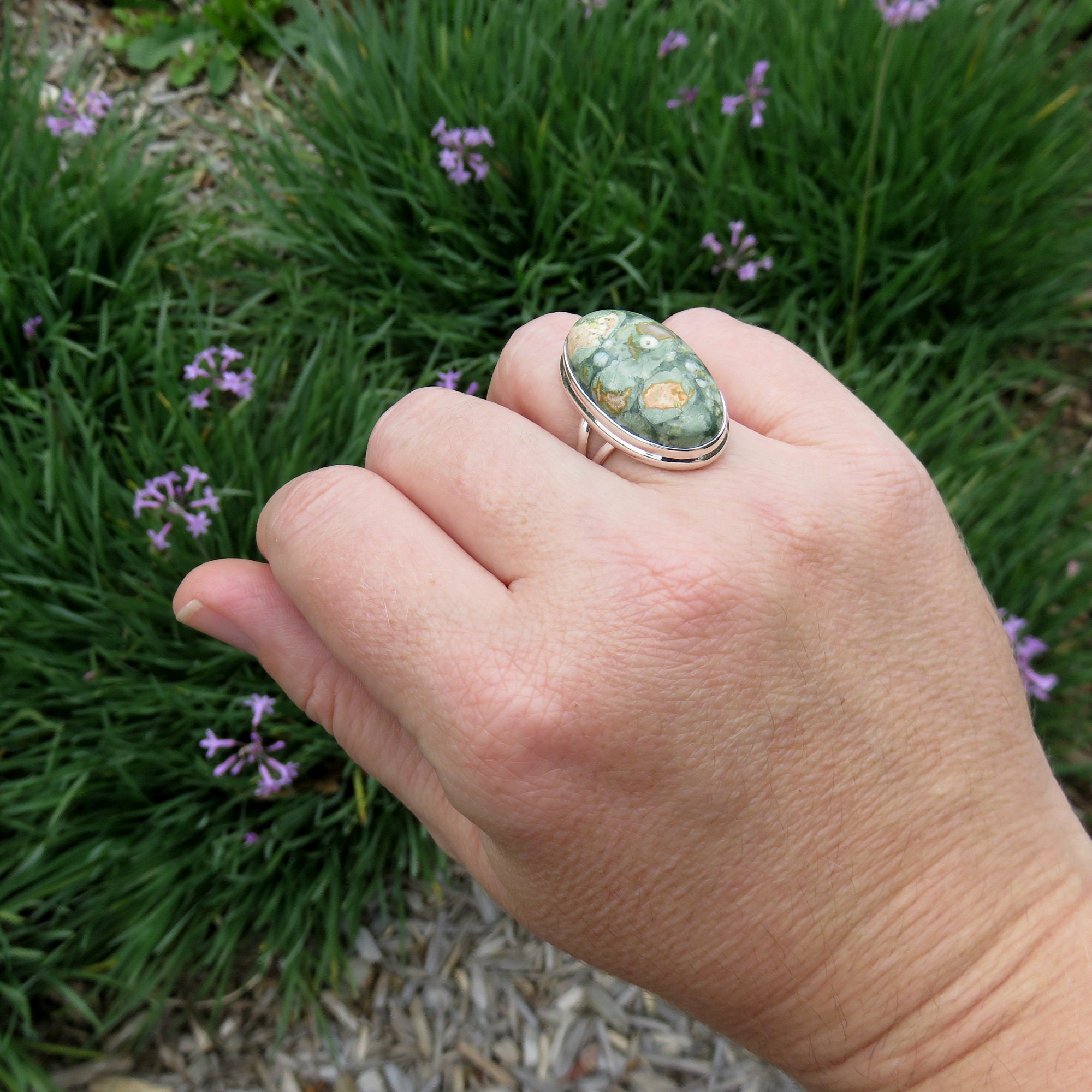 Green Rhyolite Ring Size 7, Rainforest Jasper Ring, Sterling Silver Crystal Ring, Gift for Her, Crystal Jewellery, Green Ring, Gemstone Ring - Etsy Green Rhyolite Ring Size 7, Rainforest Jasper Ring, Sterling Silver Crystal Ring, Gift for Her, Crystal Jewellery, Green Ring, Gemstone Ring - Etsy