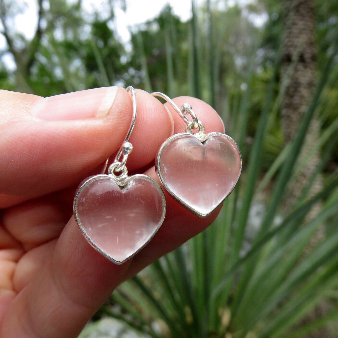 Heart Selenite Earrings High Vibration Healing Jewellery 925 Sterling