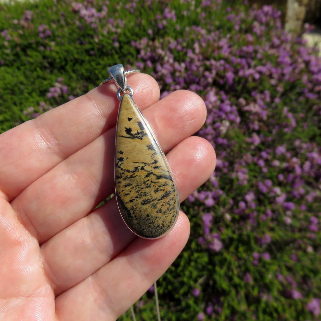 Sagebrush Jasper Pendant, Paintbrush Jasper Pendant, Dendritic Jasper