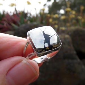 Healers gold ring size 9 mens Wiccan apache gold 925 sterling silver iron pyrite jewellery witch magnetite gemstone womens metaphysical