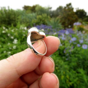 Rhyolite jasper heart ring size 6.5 N 54 rainforest jasper green gemstone 925 sterling silver jewelry forest jasper rings crystal jewellery