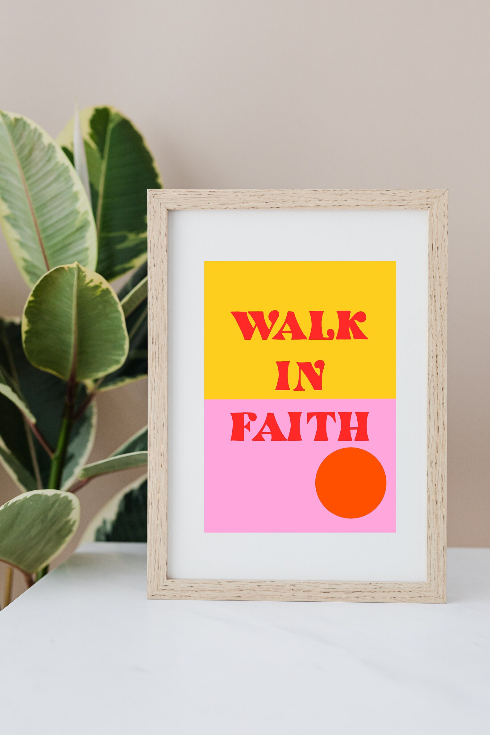 Walk In Faith Christian Wall Art Scripture Art Colourful Etsy