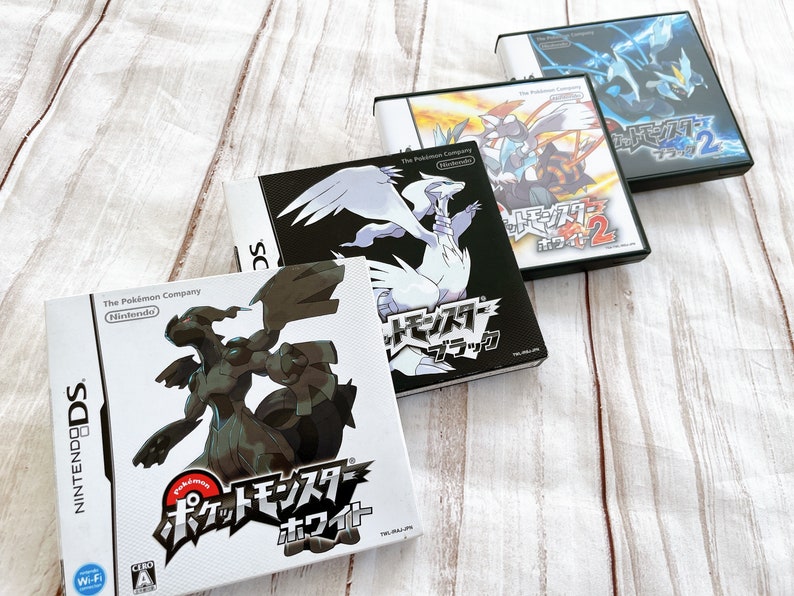 Lot 4 Pokemon Black & White 1 2 Set Nintendo DS Pocket Monsters JP Game NintendoDS NDS Direct From Japan shops w/Outer case Manual zj1472