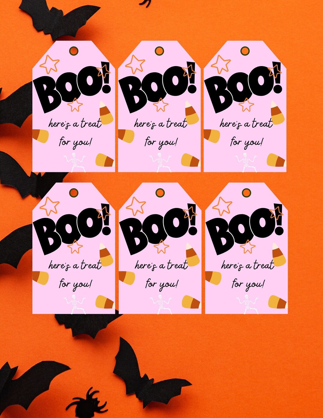 Printable Halloween Tags, Boo Basket Tags, Halloween Basket Tags, Pink