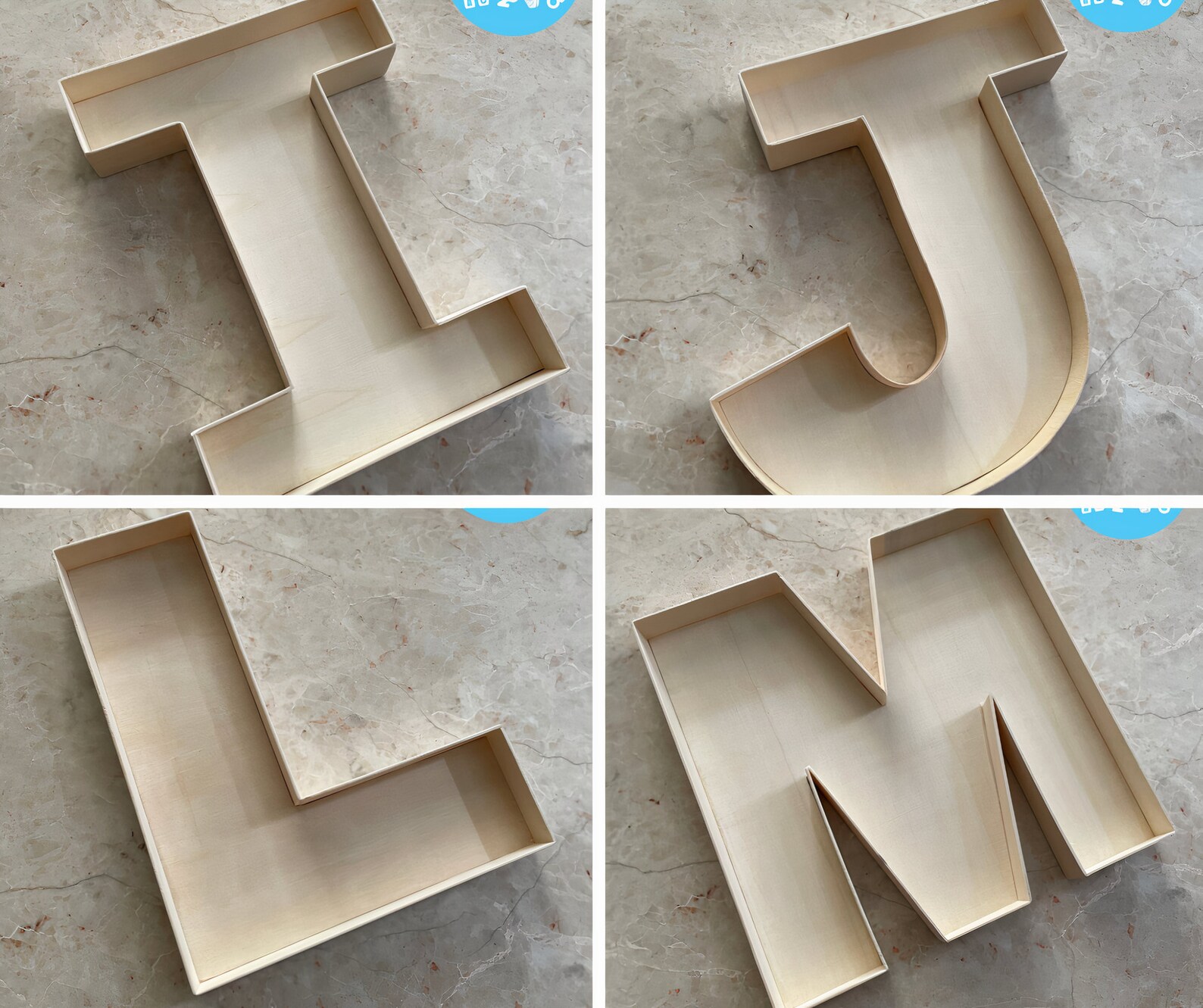 Wooden Fillable Alphabet Letter Gift Boxes Etsy