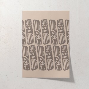 Neutral Boho Wall Art | Abstract Tribal Art | German Etching Paper | Gallery Wall Art | Ethnic Pattern Art Print | Contemporary Wall Art