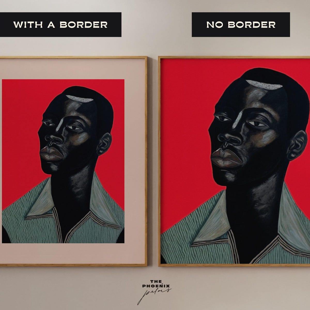 Black Man Portrait Art | Modern African American Wall Art | Red and Green Contemporary Decor | Hahnemühle Fine Art Print - No Border | Black Owned Art - Etsy