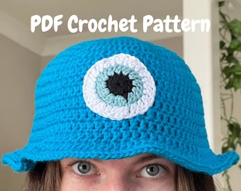 Evil Eye Bucket Hat Crochet Pattern PDF